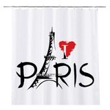 Cortina De Baño Diseño Antihongos Teflonada Estampada Paris