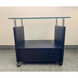 Mesa Para Tv De Madera Y Vidrio Con Cajón.