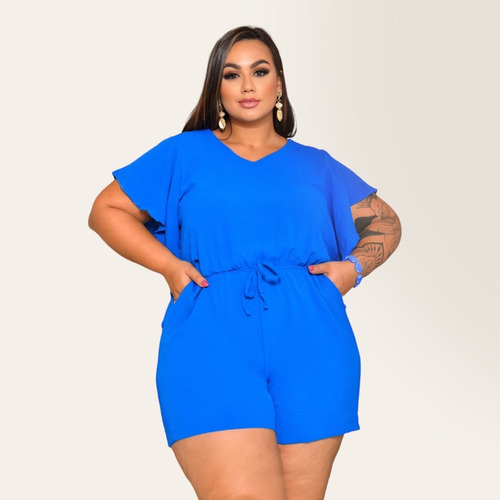 Macacão Feminino Soltinho Plus Size Forrado Gold