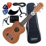 Kit Ukulele Kalani Elétrico Soprano 21 Kal230 Snm Eq Com Bag