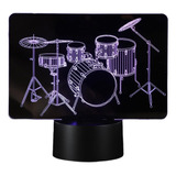 Lampara Led 3d Bateria Musical 7 Colores