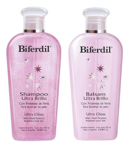 Kit Shampoo+balsam Ultra Brillo Proteina Perlas-biferdedil