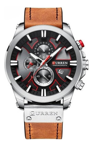 Reloj Deportivo Militar Hombre Cuarzo Correa De Cuero Curren