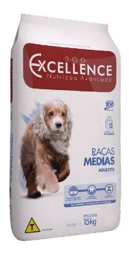 Ração Dog Excellence Raça Médias Adulto Carne/arroz 15kg