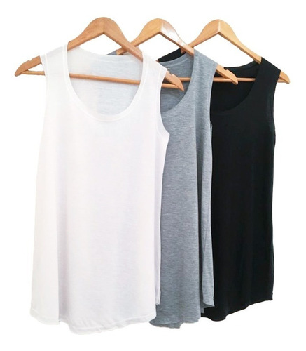 Musculosa Oversize Mujer Pack X3
