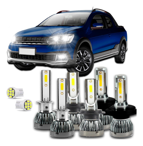 Kit Ultra Led Vw Saveiro Cross G6/g7/g8 13-23 22000lm 6500k