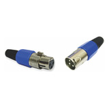 2 Conector Canon Xlr Jack Hembra+ Plug Macho Varios Colores