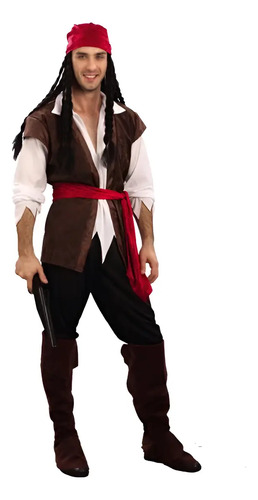 Disfraz De Capitán Jack Sparrow For Hombre, Pirata Adulto