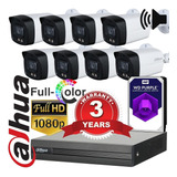 Kit Seguridad Dahua Dvr8 + 1tb + 8cam. 2mp Fullcolor C/audio