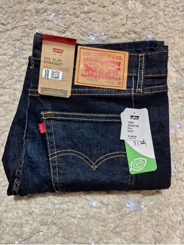 Pantalón Mezclilla Levi's Hombre 513 Slim, Talla 34x30 (622)