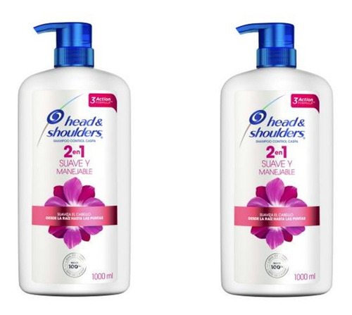 Shampoo Head & Shoulders 2 En 1 Suave Y Manejable 2 Litros