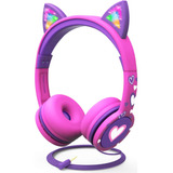 Auriculares Para Niños Fospower Con Orejas De Gato Led, Auri