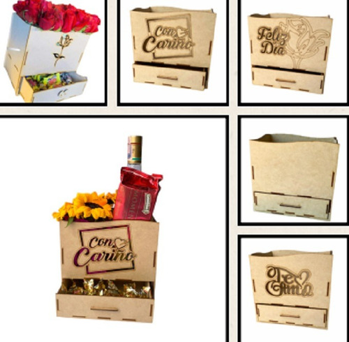 Caja Decorativa Rosas Regalo Cumpleaños Sorpresa 15x20