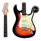 Guitarra Tagima T-635 Sunburst Strato Escala Escura Classic