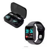 Combo Smartwatch D20 Y68 + Auricular Inalambrico M10 Negro