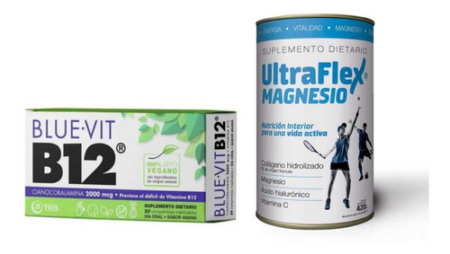 Ultraflex Magnesio Polvo + Blue-vit B12 X 20 Comp