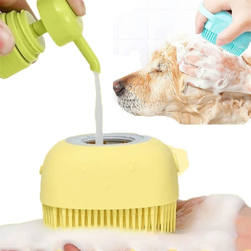 Esponja De Silicone Para Banho Com Dispenser  Crianças Pets