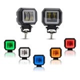 Par Faros 2 Hiper Led Lupa Ojo Angel Estrobo Arillo Cob F1  