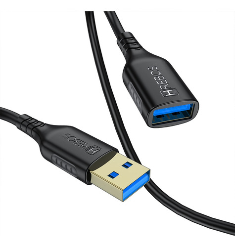 Cabo Usb 2.0 Extensão 2 Metros Extensor Macho Fêmea Cor Preto