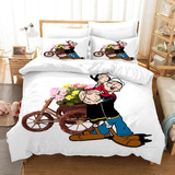 Juego De Funda Nórdica Popeye The Sailor, Ropa De Cama Doble