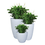 3 Vasos Grafiato Luxo Plantas Casa Decor Jardim Varanda Grd