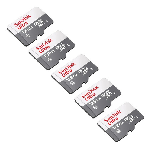 Kit 5 Cartão De Memoria Micro Sd 128gb Sandisk Para Camêra I