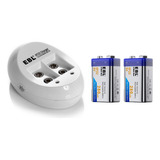 Combo Cargador 9v Usb + 2 X Baterias Ni-mh 9v 280mah Ebl 