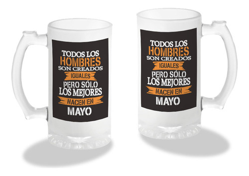 Tarro Cervecero, Frase Los Mejores Nacen En Mayo, 16oz