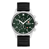 Reloj Swiss Military Smwgc0000405 Para Hombre Cronografo Color De La Malla Negro Color Del Bisel Plateado Color Del Fondo Oliva