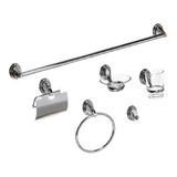 Set Baño Accesorios Bronzen Wc-500 6 Piezas Base Redonda 