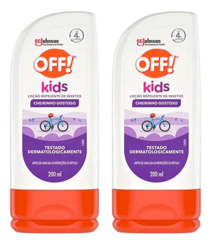 Kit Com 2 Loção Repelente Off Kids 200ml - Contra Dengue