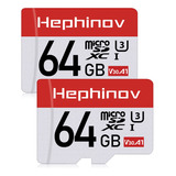 Hephinov Tarjeta Micro Sd 64g Paquete De 2 Tarjetas De Memor