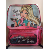 Mochila Barbie 40x30 Mattel Colegial. Club. Cabina De Avión 