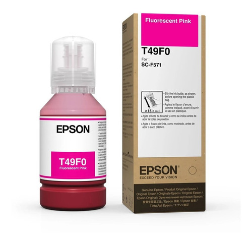 Botella De Tinta Epson Sublimacion 140 Ml Fluor Magenta F571