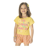 Conjunto Infantil Flowers Rovitex Kids Amarelo