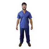 Conjunto Uniforme Jaleco Camisa Gola V Azul Royal