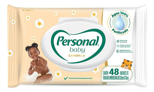 Kit 12 Lenços Umedecidos Personal Camomila Com 48un Cada