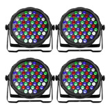 Cañón De Leds Rgb 54w Rítmico Dmx Multicolor, 4 Piezas