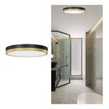 Lampara Techo Led Delgada 35x6cm | Negro Y Oro | Erpfm221cct