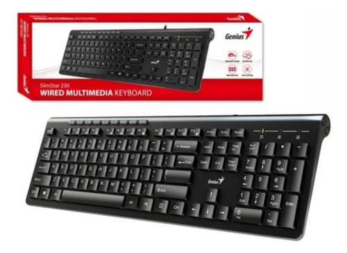 Teclado Genius Slimstar 230ii Negro Usb Español