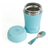 Termo Comida 400ml Azul Cuchara Acero Inox Simplit