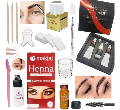 Kit Completo Para Laminado Cejas Y Lifting De Pestañas Henna