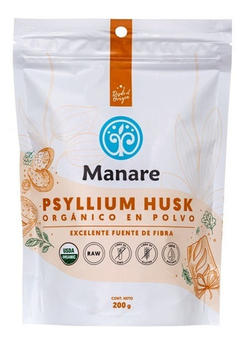 Psyllium 100% Orgánico En Polvo 200gr Manare. Agronewen