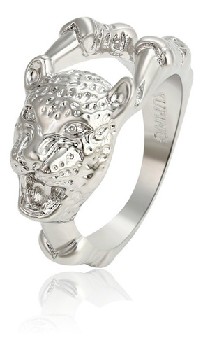 Anillo Jaguar Garras Oro 14k Blanco Lam Calidad Premium