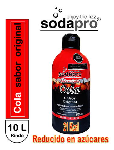 Sodapro Jarabe Concentrado Sabor Cola Original Bot. X 500cc.