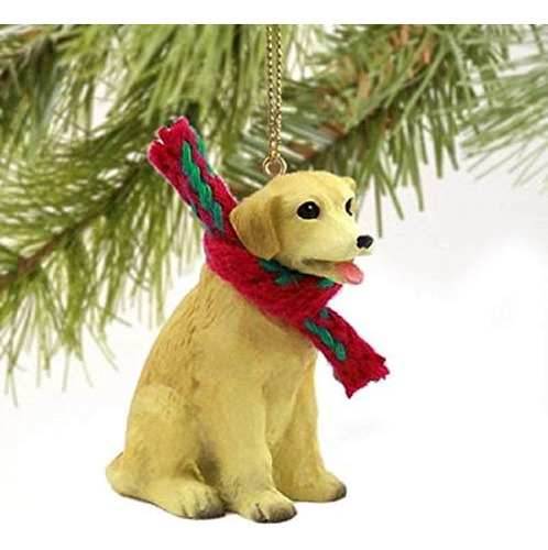 Labrador Retriever Perro Ornamento De Miniatura   Amarillo