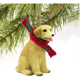 Labrador Retriever Perro Ornamento De Miniatura   Amarillo