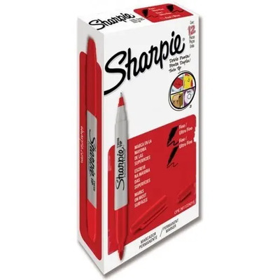 Marcador Permanente Sharpie Doble Punta Caja Con 12 Piezas Color Rojo | Envío gratis