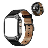 Funda De Metal+correa De Piel Para Apple Watch Ultra 8 Se 7