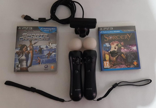 Ps Move Ps3 Usado 2 Controles+ 2 Juegos